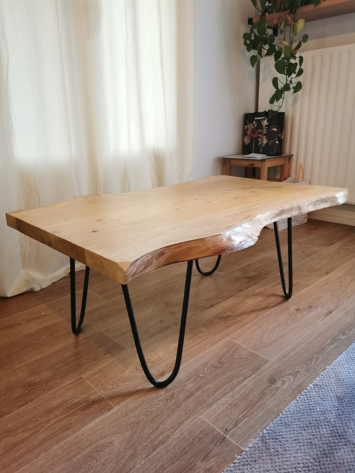 Table design acier et bois